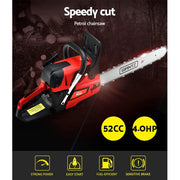 Giantz Chainsaw Petrol 52CC 20" Bar Commercial E-Start Pruning Chain Saw by SportZone.co.nz