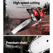 Giantz Chainsaw Petrol 52CC 20" Bar Commercial E-Start Pruning Chain Saw by SportZone.co.nz