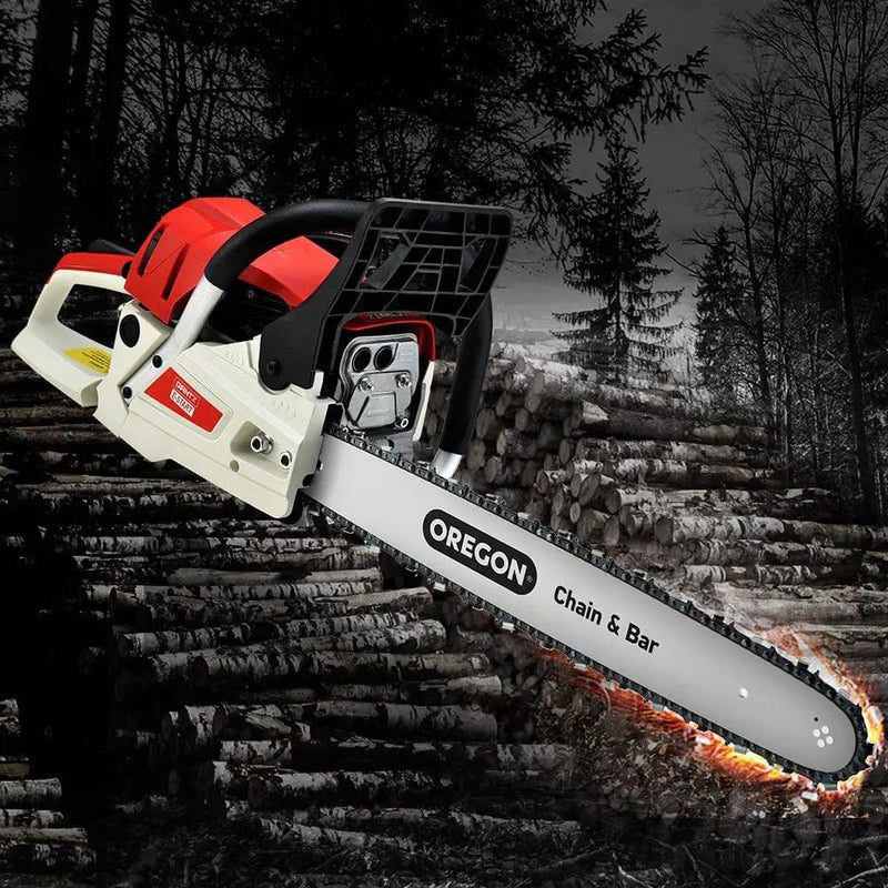Giantz Chainsaw Petrol 52CC 20" Oregon Bar Commercial E-Start Pruning Chain Saw by SportZone.co.nz
