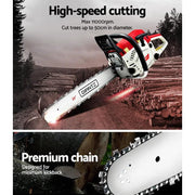 SportZone.co.nz Tools > Industrial Tools Giantz 62cc Petrol Chainsaw With 20 Inch Bar And E Start Giantz 62cc Petrol Chainsaw E Start 20 Inch Bar