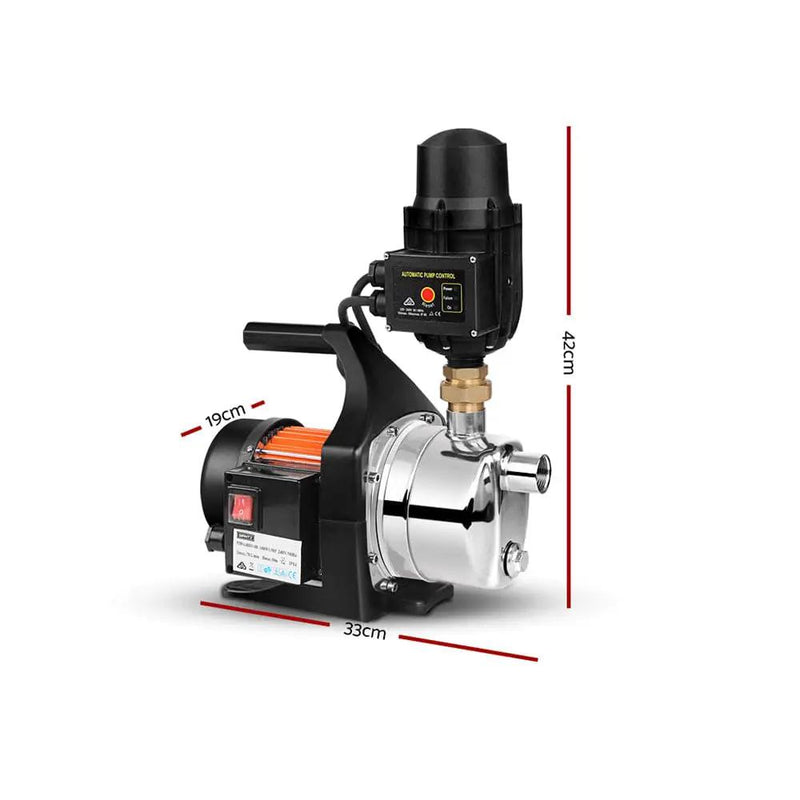 Giantz Garden Water Pump 1500W High Pressure Tank Rain Farm Irrigation Black by SportZone.co.nz