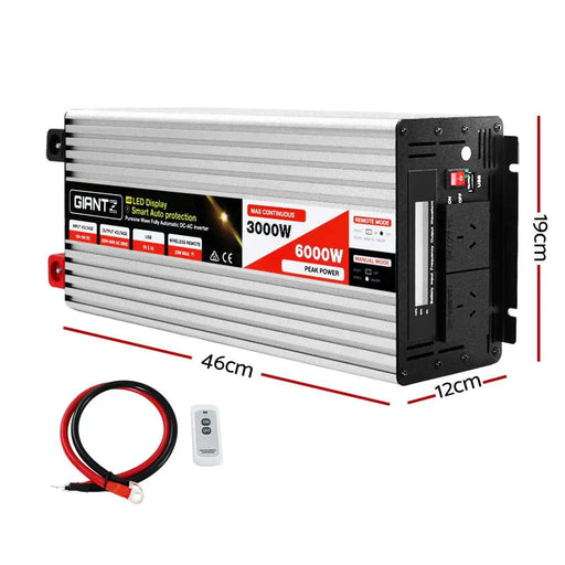 Giantz Power Inverter 3000W or 6000W Pure Sine Wave 12V-240V Camping Boat Caravan by SportZone.co.nz