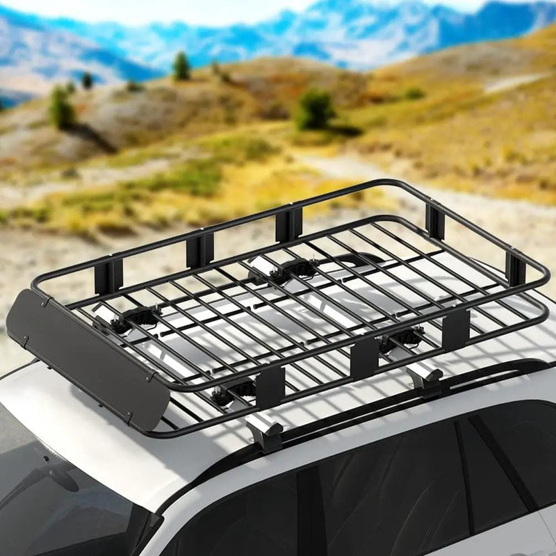 SportZone.co.nz Auto Accessories > Auto Accessories Others > Cross Bar Giantz Universal Car Roof Rack Basket Luggage Vehicle Cargo Carrier 160cm Black Giantz Universal Car Roof Rack Basket Luggage Vehicle Cargo Carrier 160cm Black