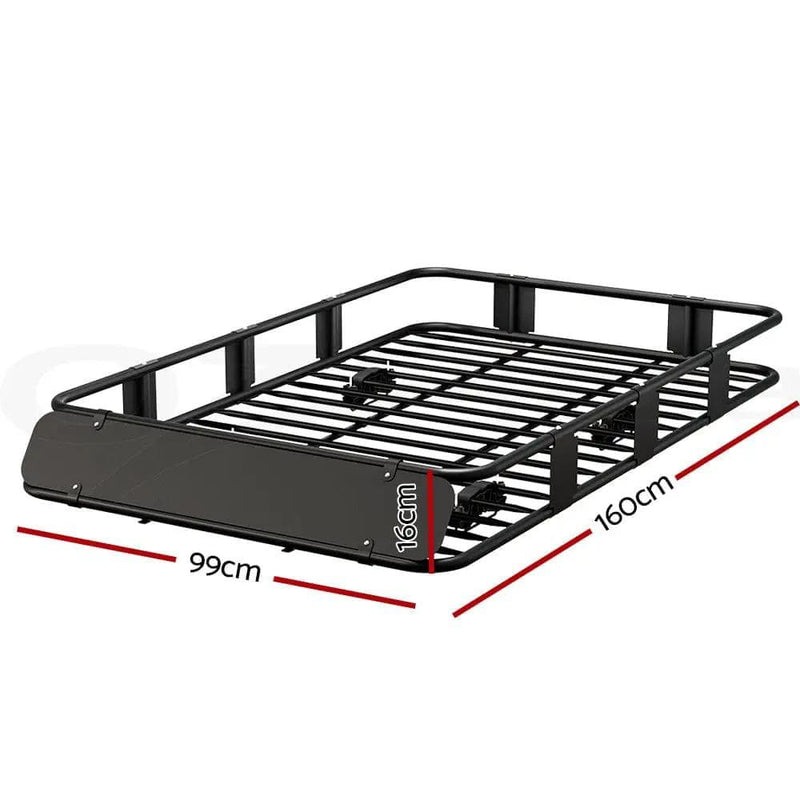 SportZone.co.nz Auto Accessories > Auto Accessories Others > Cross Bar Giantz Universal Car Roof Rack Basket Luggage Vehicle Cargo Carrier 160cm Black Giantz Universal Car Roof Rack Basket Luggage Vehicle Cargo Carrier 160cm Black