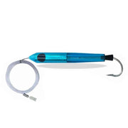 Bluewater Speed Plug BLUE with luminous body, hard polyurethane, rubber hook lock, and pre-rigged for high-speed trolling.