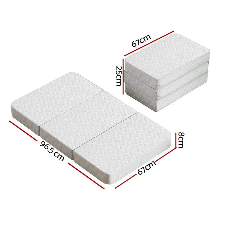 Giselle Bedding Foldable Mattress Folding Foam Cot Bed White by SportZone.co.nz