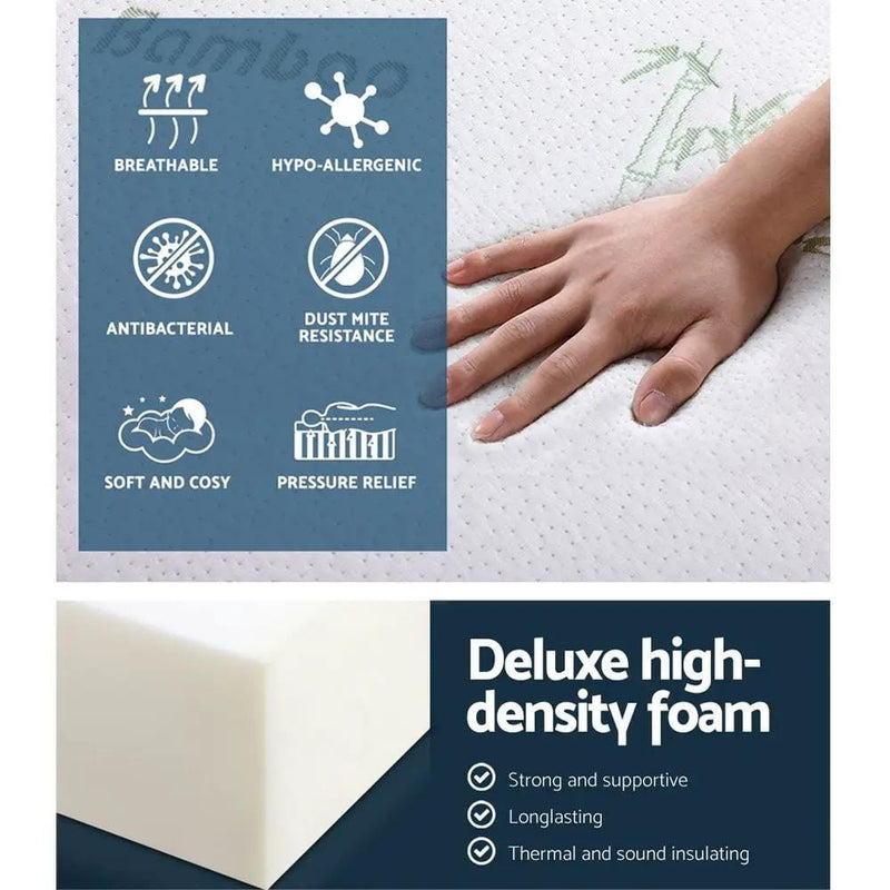 SportZone.co.nz Furniture > Mattresses Giselle Bedding Foldable Mattress Folding Foam Sofa Bed Mat Bamboo Giselle Bedding Foldable Mattress Folding Foam Sofa Bed Mat Bamboo