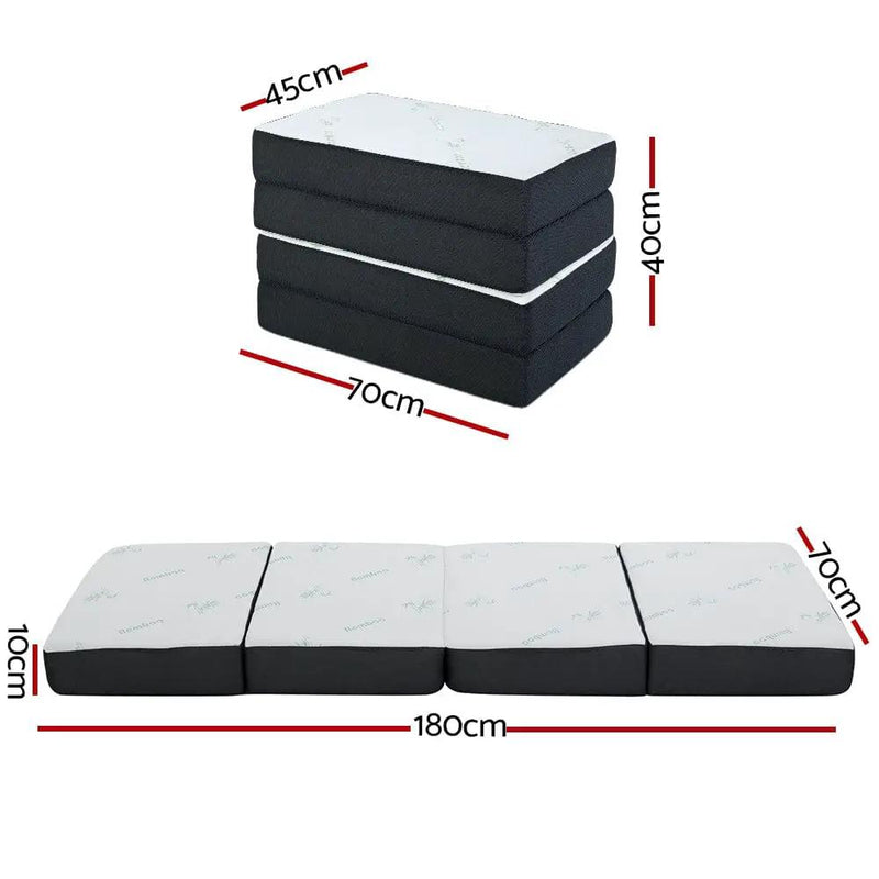 Giselle Bedding Foldable Mattress Folding Foam Sofa Bed Mat Bamboo by SportZone.co.nz
