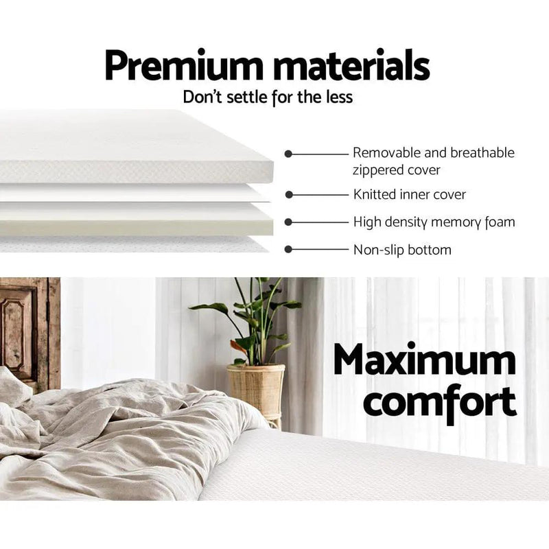 Giselle Bedding Memory Foam Mattress Topper 8cm Double by SportZone.co.nz
