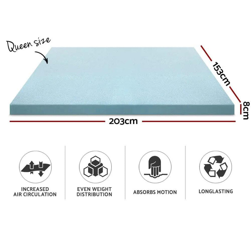 SportZone.co.nz Furniture > Mattresses > Mattress Toppers Giselle Bedding Memory Foam Mattress Topper Cool Gel 8cm Queen Giselle Bedding Memory Foam Mattress Topper Cool Gel 8cm Queen