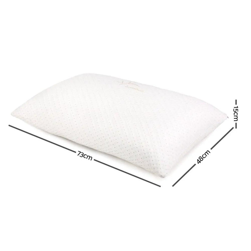 Giselle Bedding Memory Foam Pillow Bamboo Cover Twin Pack by SportZone.co.nz