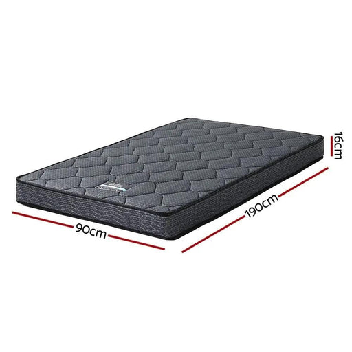 SportZone.co.nz Furniture > Mattresses > Single Mattress Giselle Bedding Single Mattress 16cm Bonnell Spring Medium Firm Tight Top Giselle Bedding Single Mattress 16cm Bonnell Spring Medium Firm Tight Top