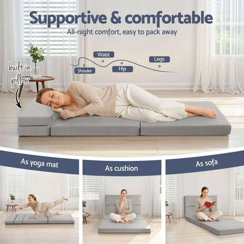 Giselle Foldable Mattress Folding Sofa Bed 4-fold Sleeping Camping Cushion Mat by SportZone.co.nz