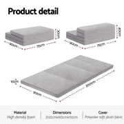 Giselle Foldable Mattress Folding Sofa Bed 4-fold Sleeping Camping Cushion Mat by SportZone.co.nz
