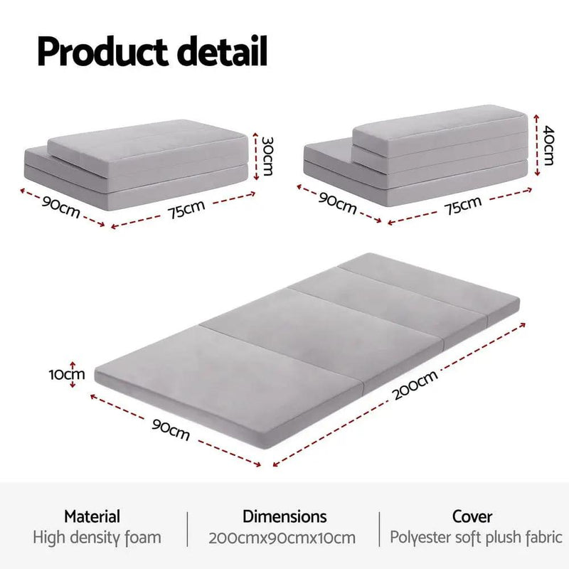 Giselle Foldable Mattress Folding Sofa Bed 4-fold Sleeping Camping Cushion Mat by SportZone.co.nz