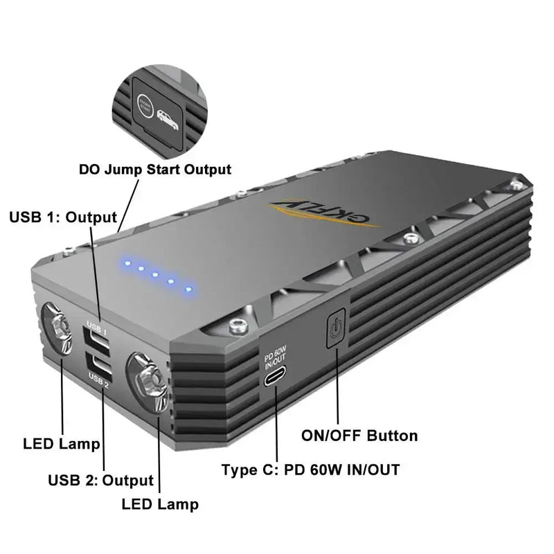 9000A Car Jump Starter & 12V Emergency Battery Booster Charger by Habicare