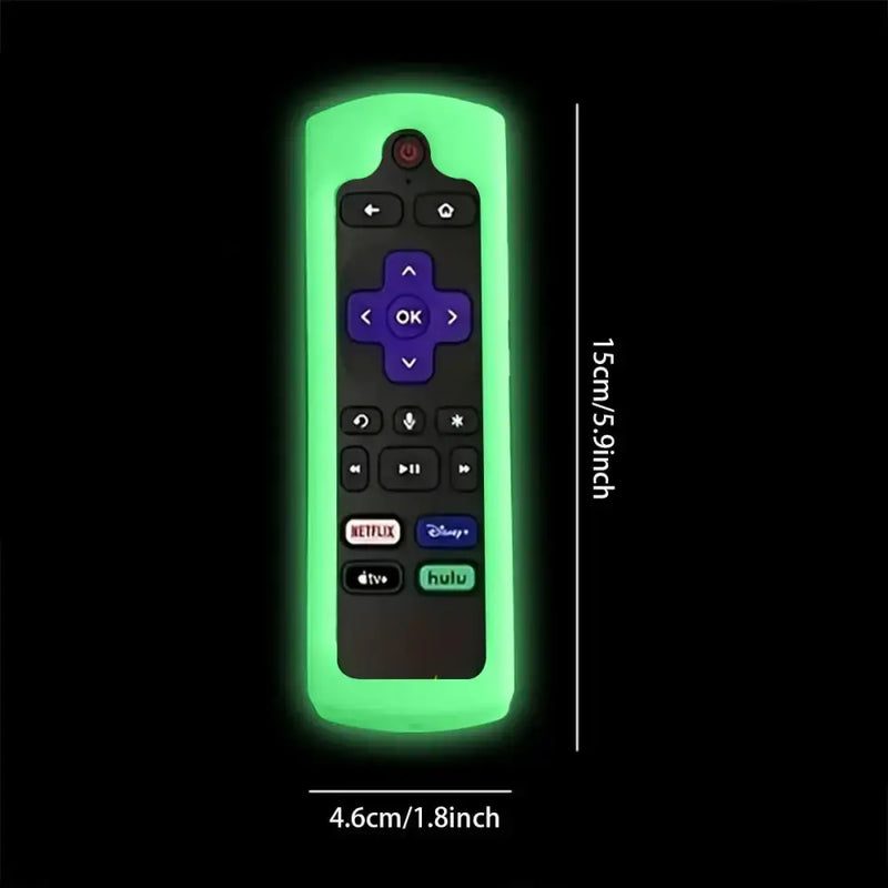 Glow-in-the-Dark Silicone Remote Control Cover with Lanyard by Habicare