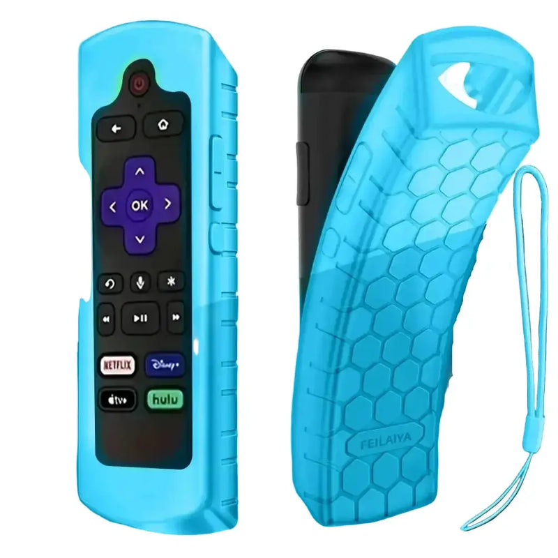 Glow-in-the-Dark Silicone Remote Control Cover with Lanyard by Habicare