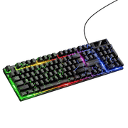 techplus GM701 Wired Gaming Keyboard RGB Rainbow Lights 6 Key Anti Ghosting GM701 RGB Rainbow Keyboard 6 Key Anti Ghosting