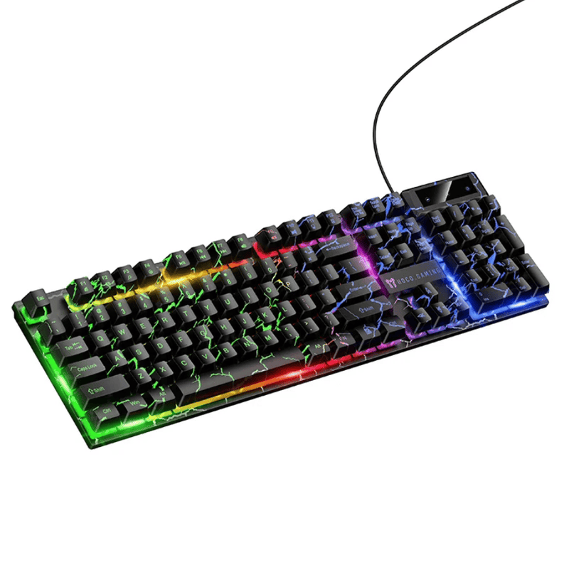 techplus GM701 Wired Gaming Keyboard RGB Rainbow Lights 6 Key Anti Ghosting GM701 RGB Rainbow Keyboard 6 Key Anti Ghosting