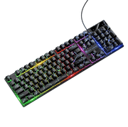 techplus GM701 Wired Gaming Keyboard RGB Rainbow Lights 6 Key Anti Ghosting GM701 RGB Rainbow Keyboard 6 Key Anti Ghosting