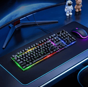 techplus GM701 Wired Gaming Keyboard RGB Rainbow Lights 6 Key Anti Ghosting GM701 RGB Rainbow Keyboard 6 Key Anti Ghosting