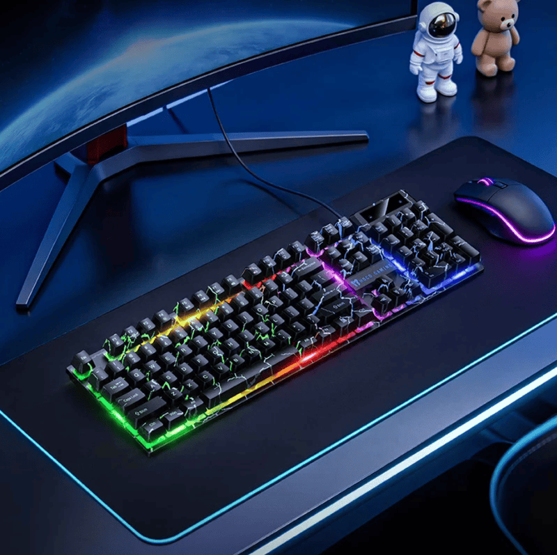 techplus GM701 Wired Gaming Keyboard RGB Rainbow Lights 6 Key Anti Ghosting GM701 RGB Rainbow Keyboard 6 Key Anti Ghosting