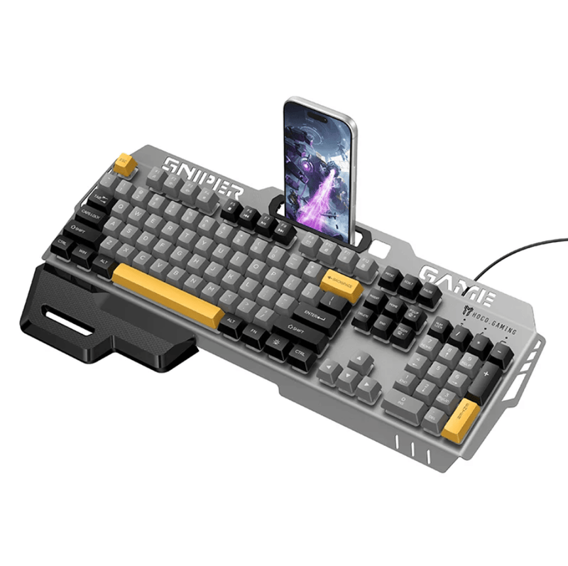 techplus GM702 Ergonomic Wired Gaming Keyboard With RGB Backlighting And Wrist Rest GM702 Ergonomic Wired Gaming Keyboard with Backlighting