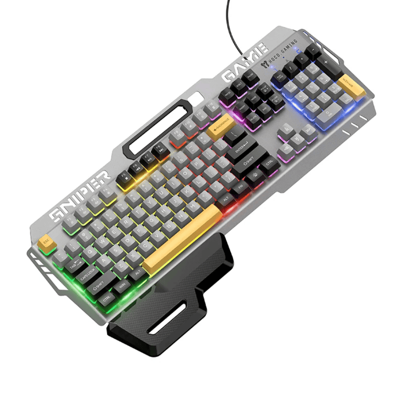 techplus GM702 Ergonomic Wired Gaming Keyboard With RGB Backlighting And Wrist Rest GM702 Ergonomic Wired Gaming Keyboard with Backlighting