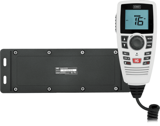 GME Black Box VHF - White, compact VHF Marine Radio with waterproof design and easy installation.