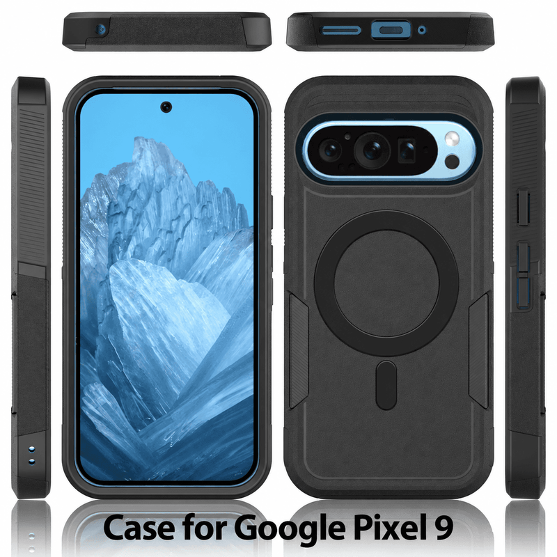 techplus Google Pixel 9 MagSafe Case Rugged Shockproof Heavy Duty Cover Google Pixel 9 MagSafe Rugged Case Shockproof