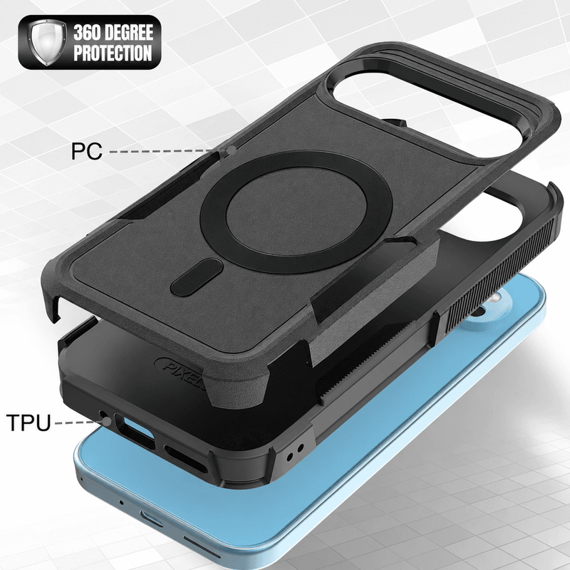 techplus Google Pixel 9 MagSafe Case Rugged Shockproof Heavy Duty Cover Google Pixel 9 MagSafe Rugged Case Shockproof