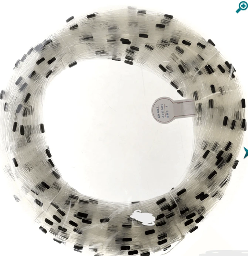 Gourock Longline Hank 1.3mm 2m x 1000m - transparent fishing line with stoppers, high tensile strength, 1000m length.