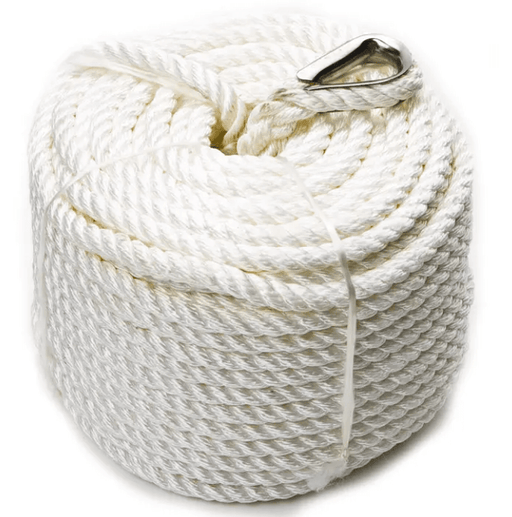 8mm x 50m Gourock Anchor Pack shown in a white coil with metal hook for durability and strength.