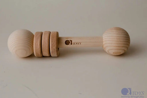 Curious Moonbeam Montessori Toy Wooden Grasping Rattle - QToys | Wooden Toy NZ Wooden Grasping Rattle - QToys | Wooden Toy NZ