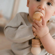 Wooden Grasping Rattle - QToys | Wooden Toy NZ by Curious Moonbeam