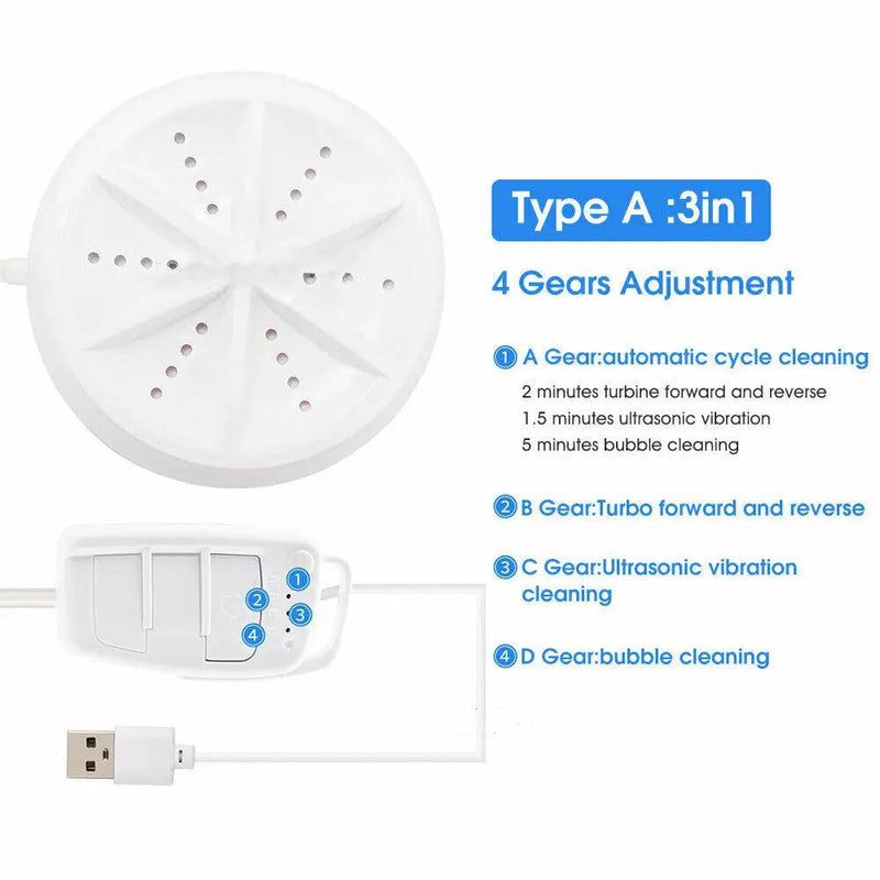 Mini Washing Machine Ultrasonic Turbine Washing Machine by salelink.co.nz