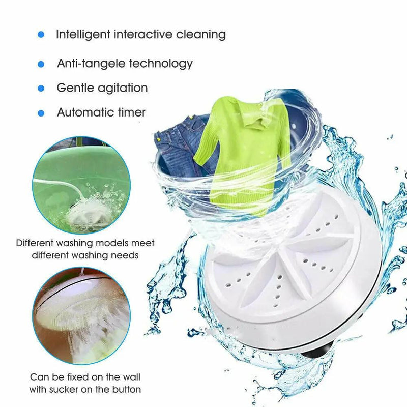 Mini Washing Machine Ultrasonic Turbine Washing Machine by salelink.co.nz