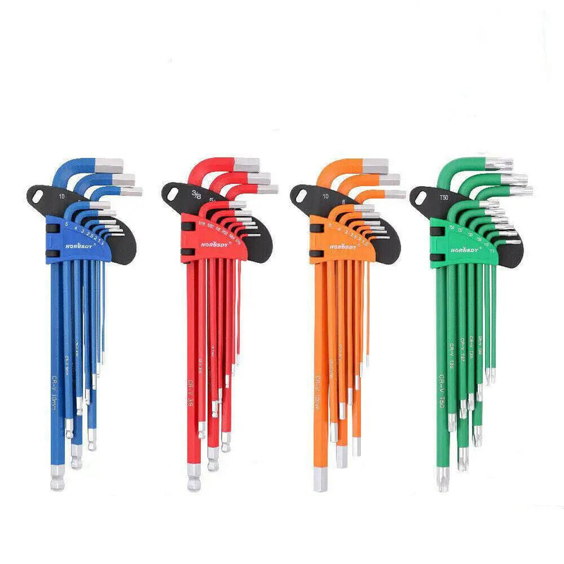 37Pc Hex & Torx Key Set Extra Long Allen Wrench Ball End Tamper Proof Metric/SAE by salelink.co.nz