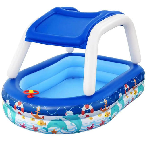 Bestway 213x155x132cm Kids Play Pools Above Ground Inflatable Swimming Pool Canopy Sunshade by salelink.co.nz