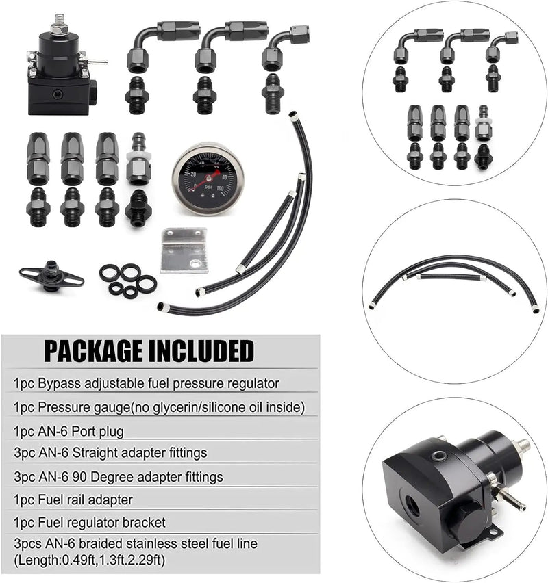 Universal Adjustable EFI Fuel Pressure Regulator Kit by salelink.co.nz