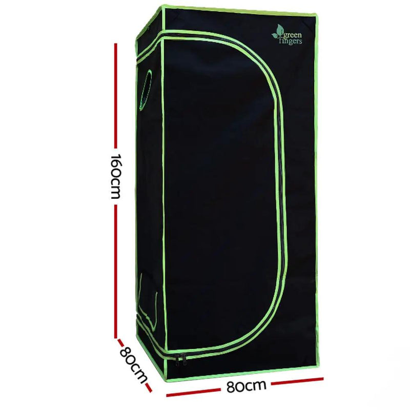 GREEN FINGERS GROW 1000W Full Spectrum LED Grow Tent Kit – 80x80x160cm w/ 4" Vent Fan by SportZone.co.nz