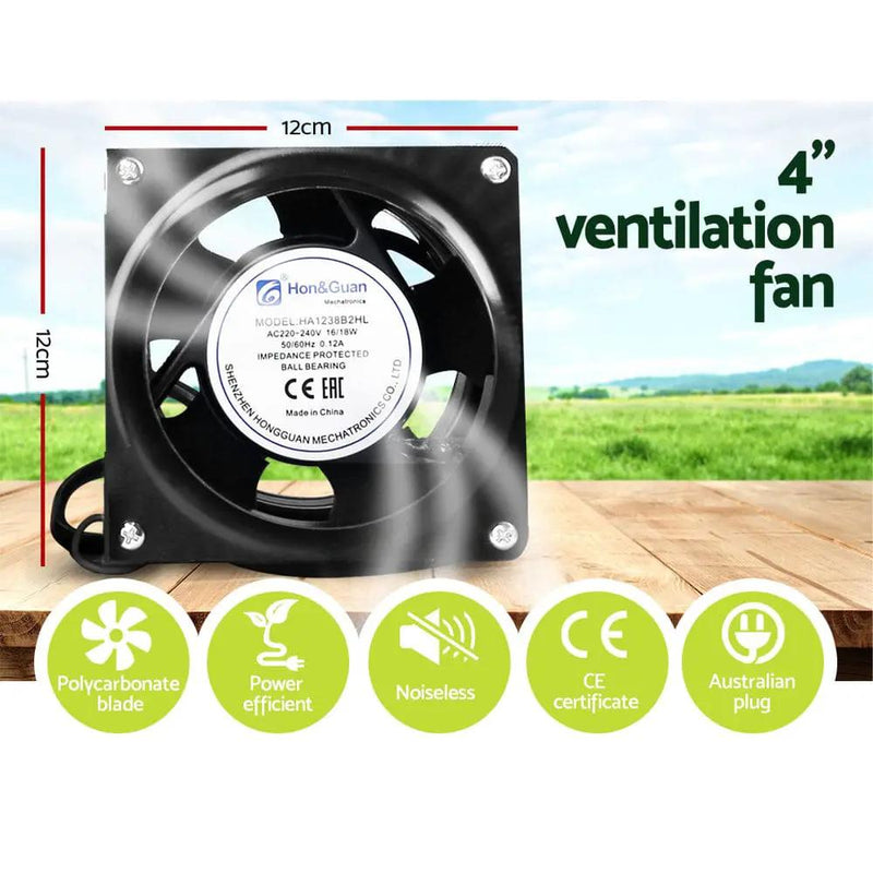 GREEN FINGERS GROW 1000W Full Spectrum LED Grow Tent Kit – 80x80x160cm w/ 4" Vent Fan by SportZone.co.nz