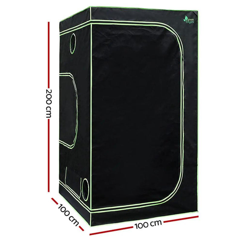 Green Fingers Grow Tent 100x100x200CM Hydroponics Kit Indoor Plant Room System by SportZone.co.nz