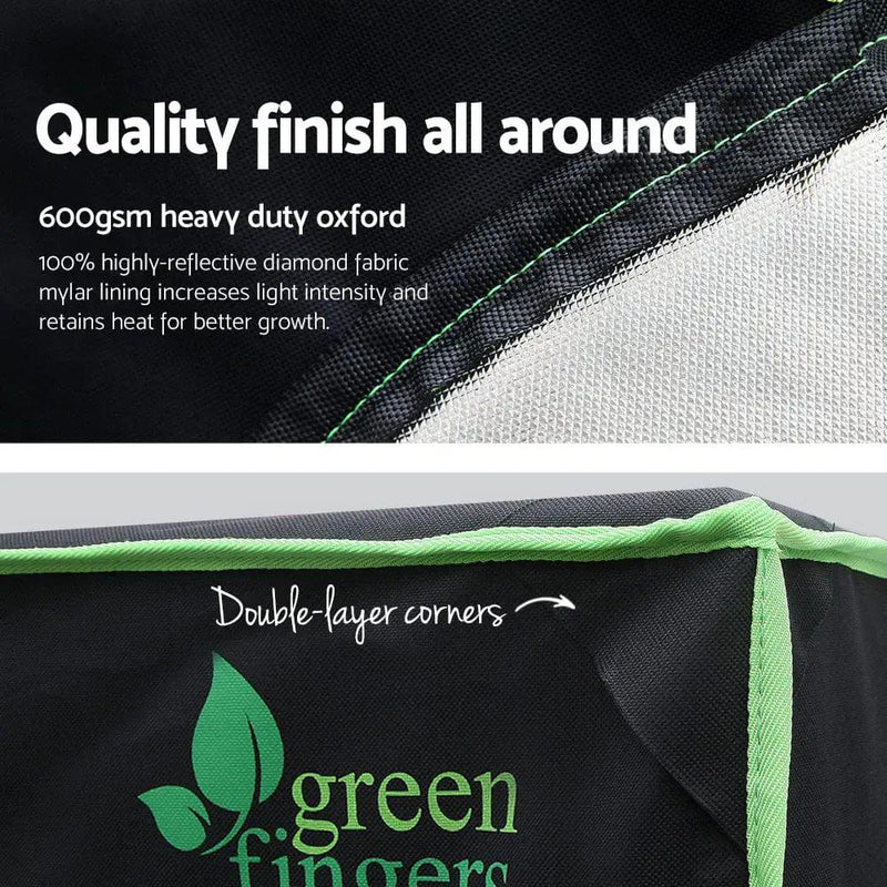 Green Fingers Grow Tent 100x100x200CM Hydroponics Kit Indoor Plant Room System by SportZone.co.nz