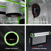 Green Fingers Grow Tent 100x100x200CM Hydroponics Kit Indoor Plant Room System by SportZone.co.nz