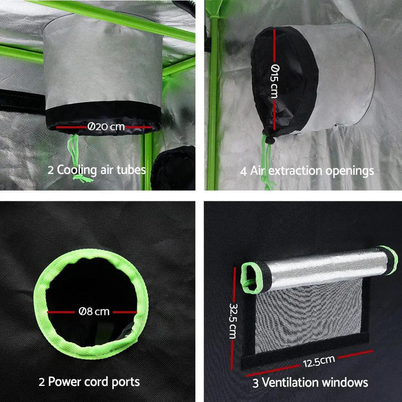 Green Fingers Grow Tent 100x100x200CM Hydroponics Kit Indoor Plant Room System by SportZone.co.nz