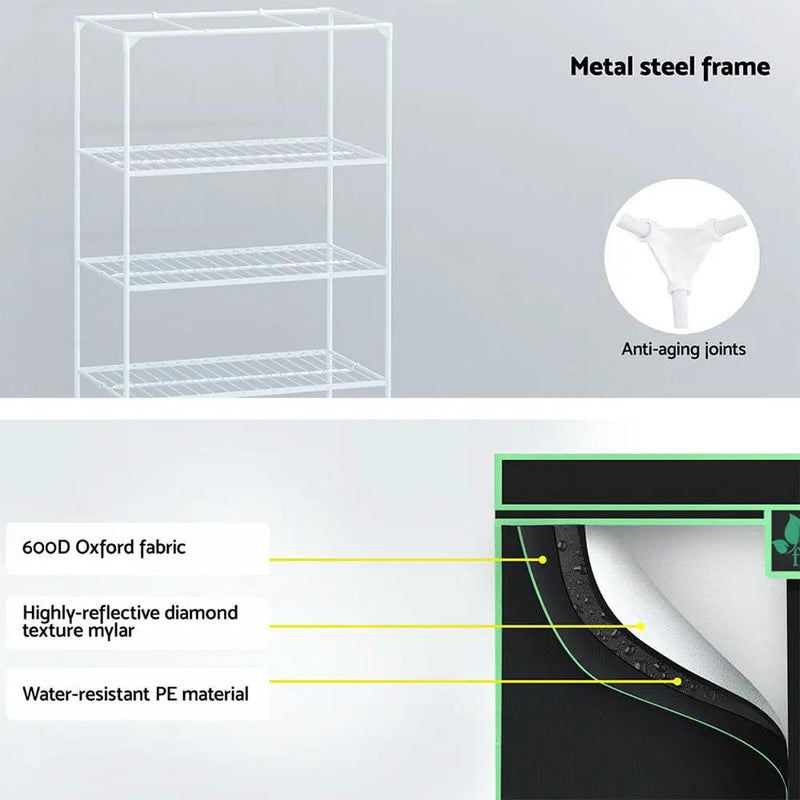 Green Fingers Grow Tent 100x60x180cm 4 Tiers Kits Hydroponics Indoor Grow System by SportZone.co.nz
