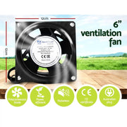 Green Fingers Grow Tent Light Kit 240x120x200CM 2000W LED 6" Vent Fan,Green Fingers Grow Tent Light Kit LED 2000W Full Spectrum 6" Vent 240x120x200CM by SportZone.co.nz