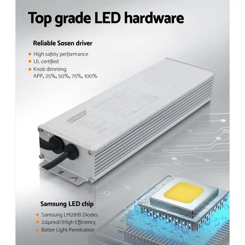 Green Fingers Max 2200W Grow Light LED Full Spectrum Indoor Plant All Stage Growth by SportZone.co.nz